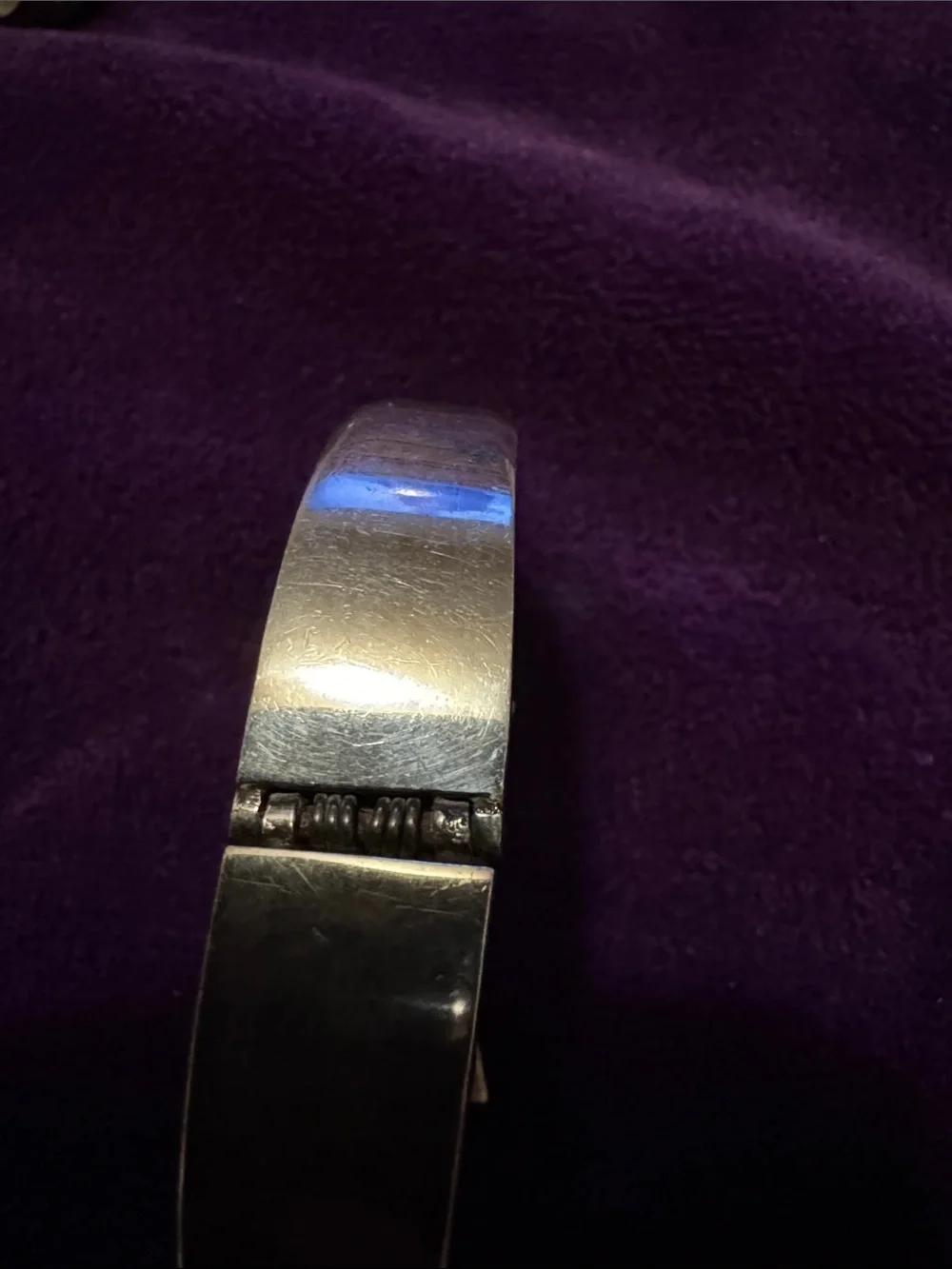 925 Sterling Silver Green Malachite Inlay Cuff Bracelet, - Picture 4 of 10